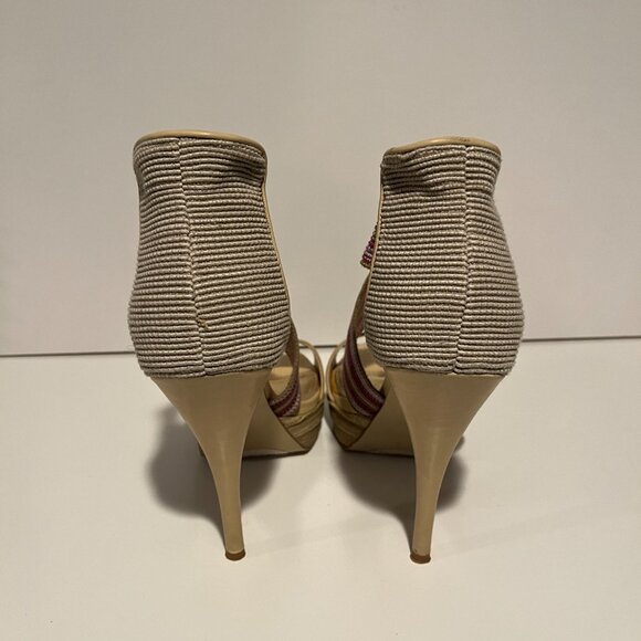 Bakers McKenna 9B Heels – Multi Color Elastic Straps, Used, No Original Box - Picture 3 of 4